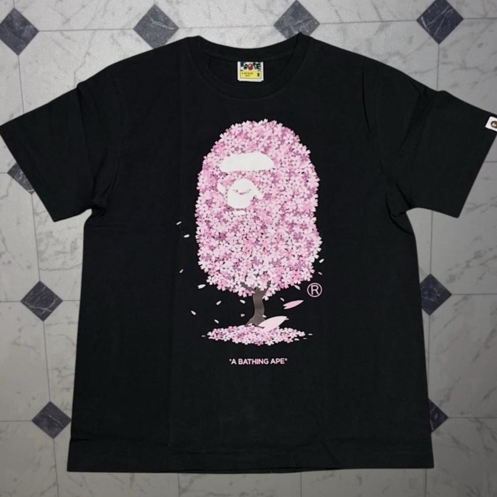 BAPE Sakura Cherry Blossom Tree Graphic Tee Black Size XL